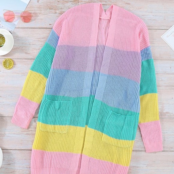 *SALE* Oversized Rainbow Knitted Cardigan - Picture 4 of 6